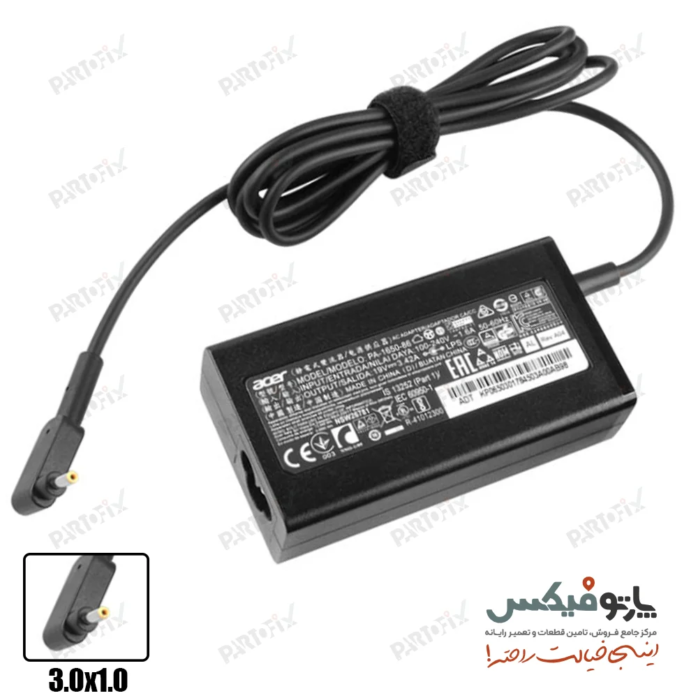 شارژر لپ تاپ 19 ولت 3.42 آمپر 1.0* 3.0 مناسب برای ایسوس و ایسر
