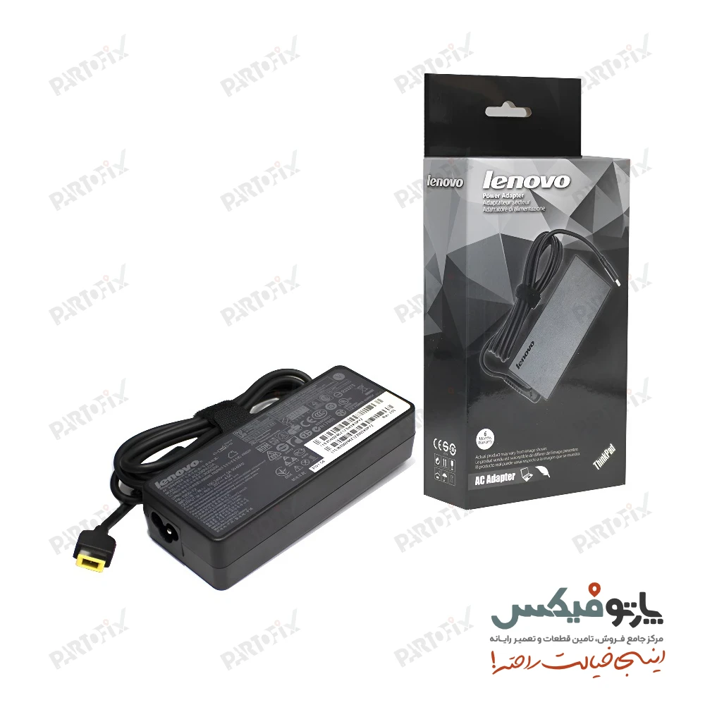 شارژر اورجینال لپ تاپ لنوو 20 ولت 4.5 آمپر 90 وات کانکتور USB