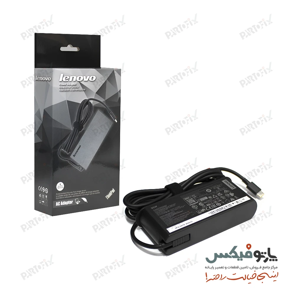 شارژر اورجینال لپ تاپ لنوو 20 ولت 4.75 آمپر کانکتور TYPE-C