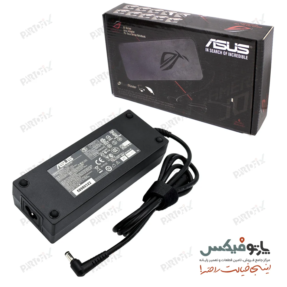 شارژر اورجینال لپ تاپ ایسوس 19.5 ولت 6.32 آمپر 5.5x2.5 مستطیلی BIG