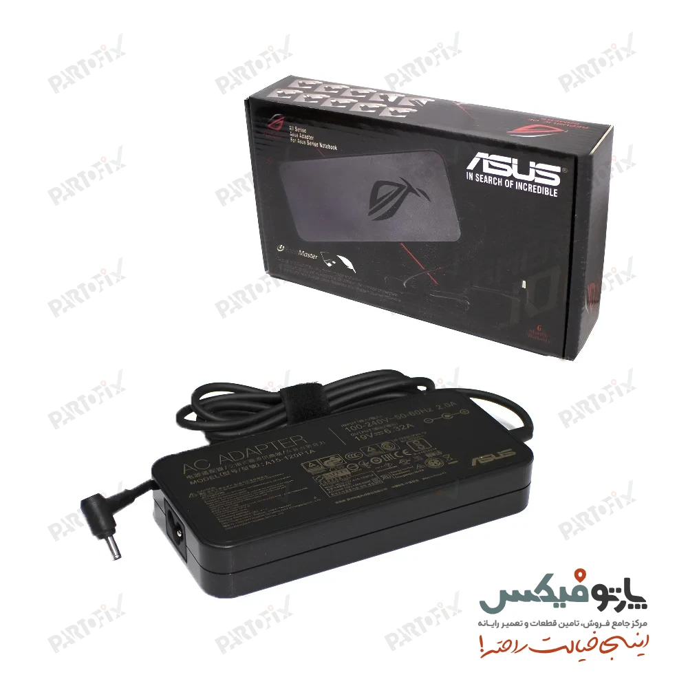 شارژر اورجینال لپ تاپ ایسوس 19 ولت 6.32 آمپر کانکتور 3.0 * 4.5