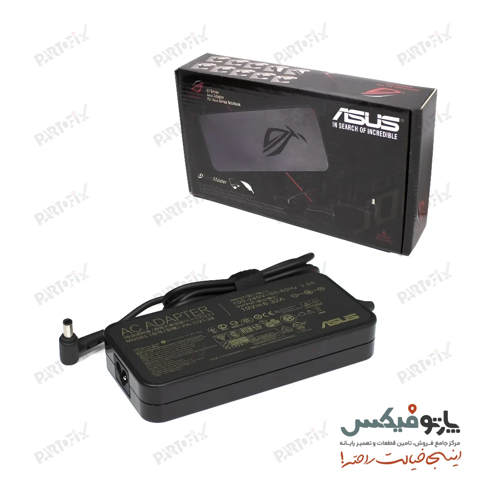 شارژر اورجینال لپ تاپ ایسوس 19 ولت 6.32 آمپر کانکتور 3.7 * 6.0