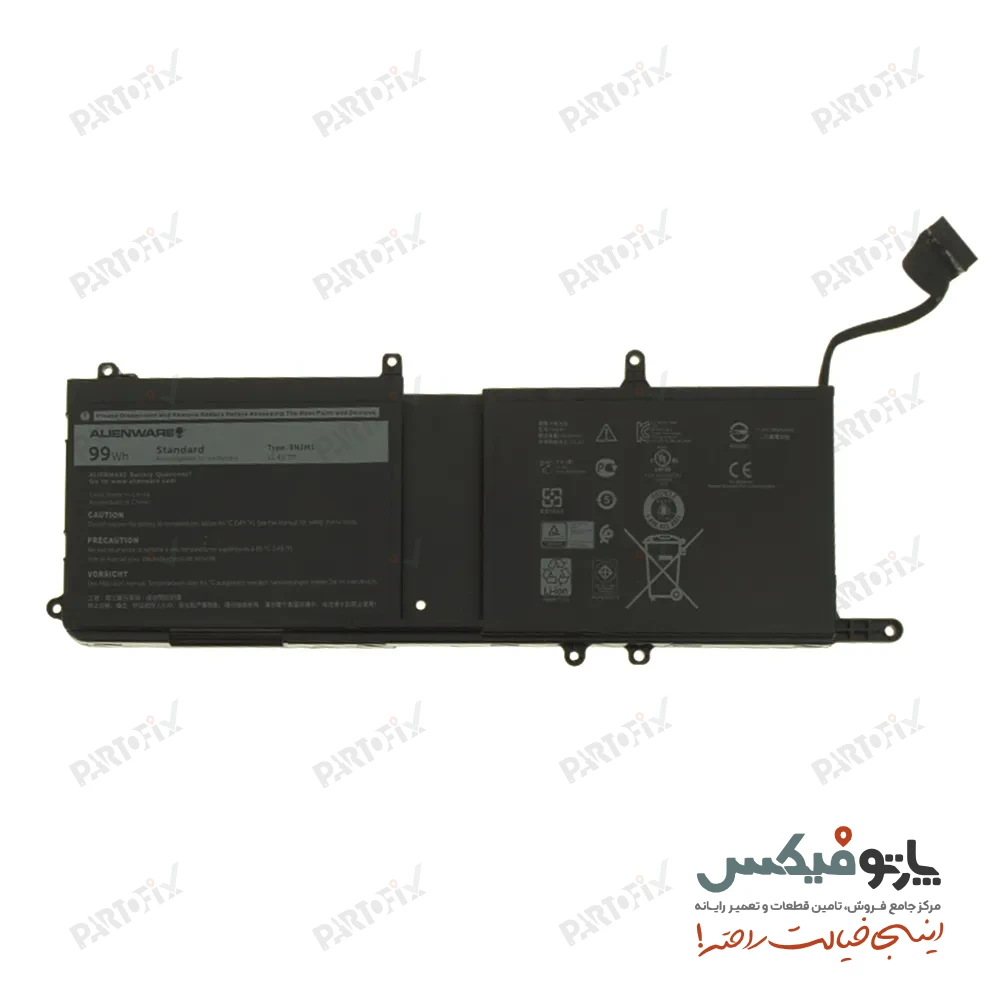 باتری اورجینال لپ تاپ دل Alienware 15 , 17 پارت نامبر 9NJM1