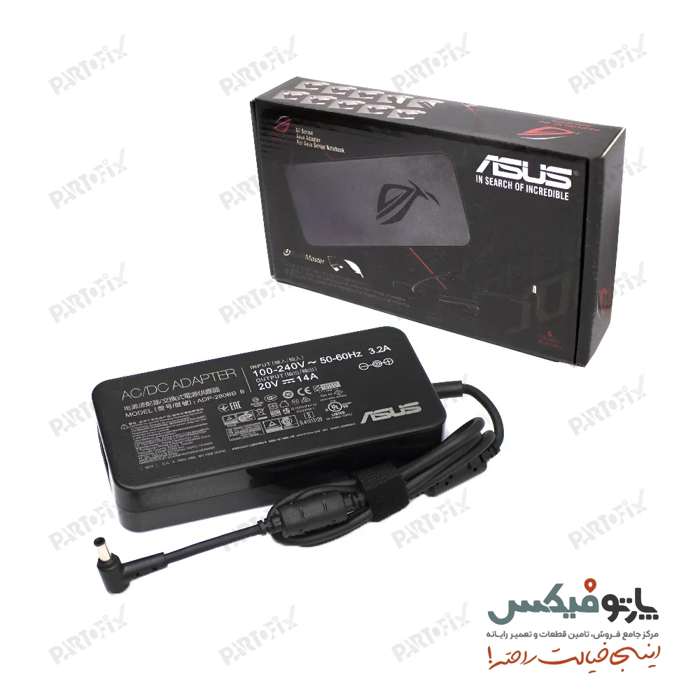 شارژر اورجینال لپ تاپ ایسوس 20 ولت 14 آمپر کانکتور 3.7 * 6.0
