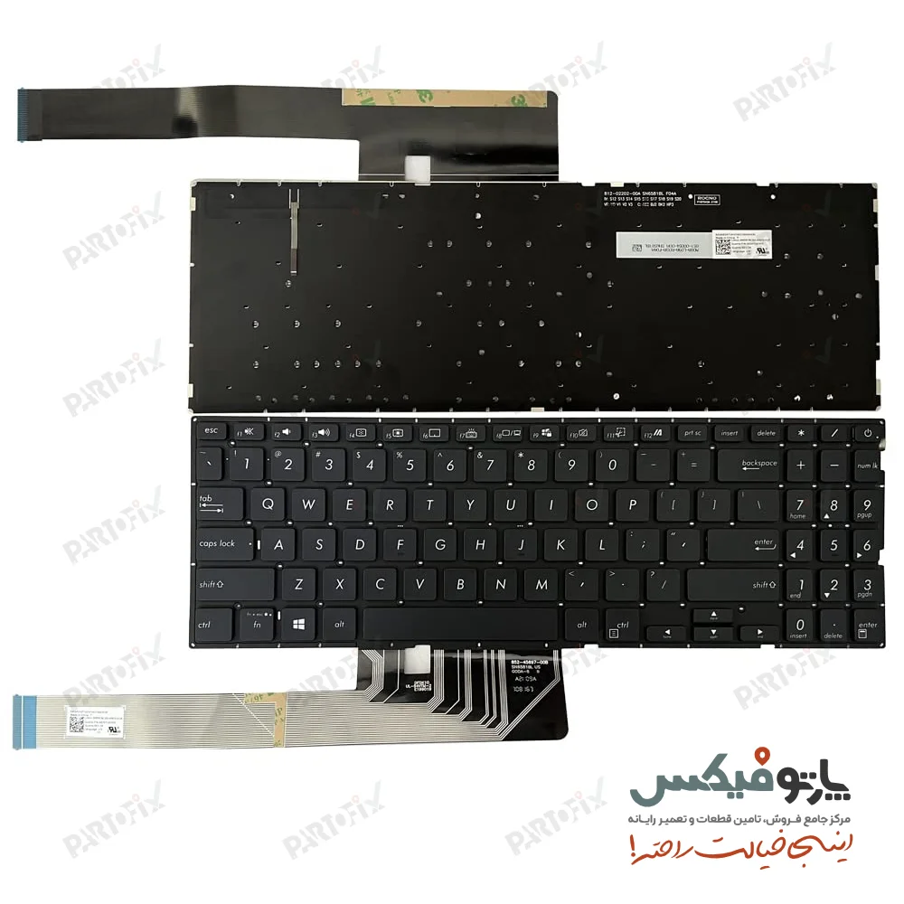 کیبورد لپ تاپ ایسوس K571 / X571 / F571 با بکلايت