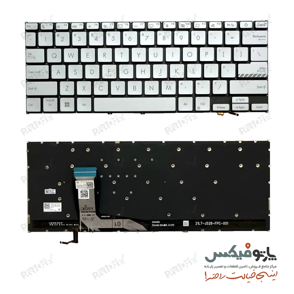 کیبورد لپ تاپ ایسوس X1402 نقره ای