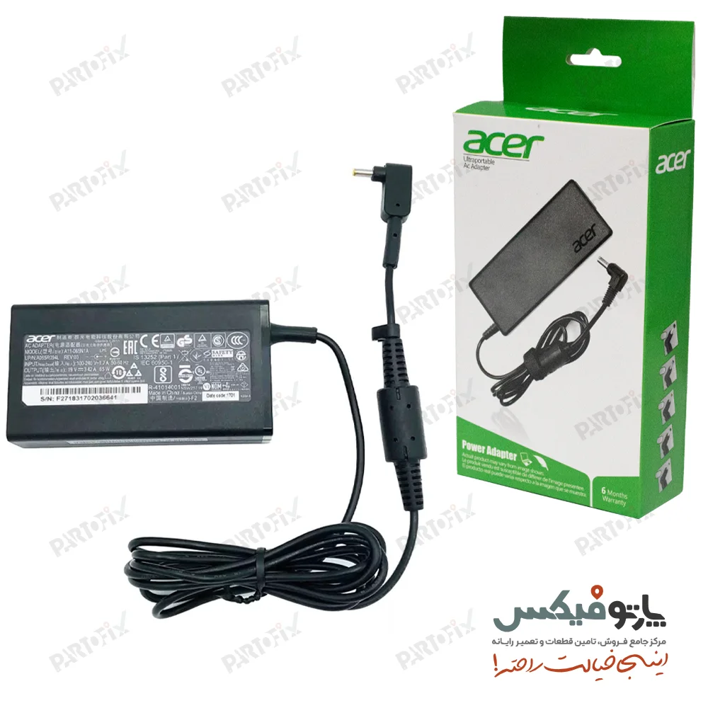 شارژر اورجینال لپ تاپ ایسر 19 ولت 3.42 آمپر کانکتور 1.0 * 3.0
