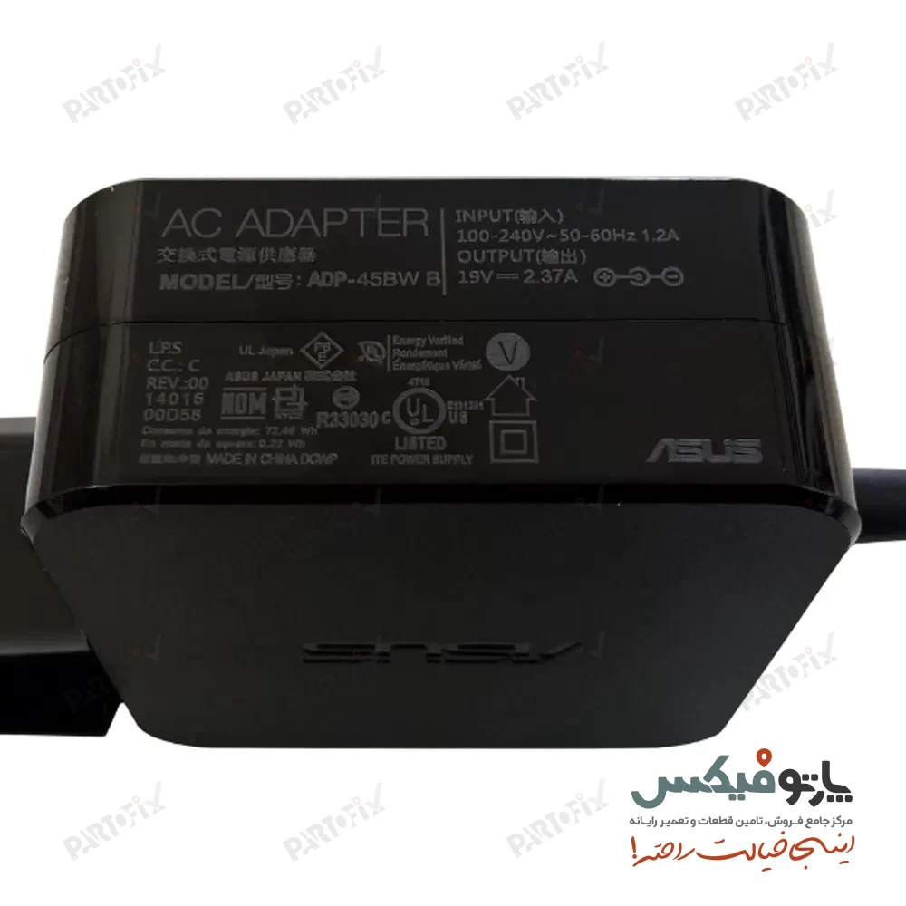 شارژر اورجینال لپ تاپ ایسوس 19 ولت 2.37 آمپر کانکتور 1.35 * 4.0