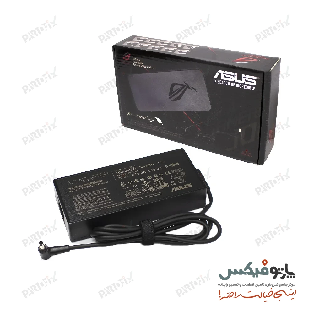 شارژر اورجینال لپ تاپ ایسوس 20 ولت 10 آمپر کانکتور 3.7 * 6.0