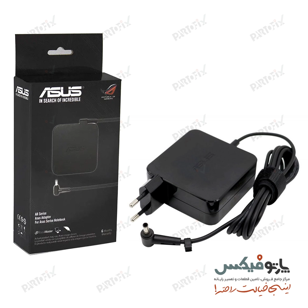 شارژر اورجینال لپ تاپ ایسوس 19 ولت 3.42 آمپر کانکتور 3.0 * 4.5