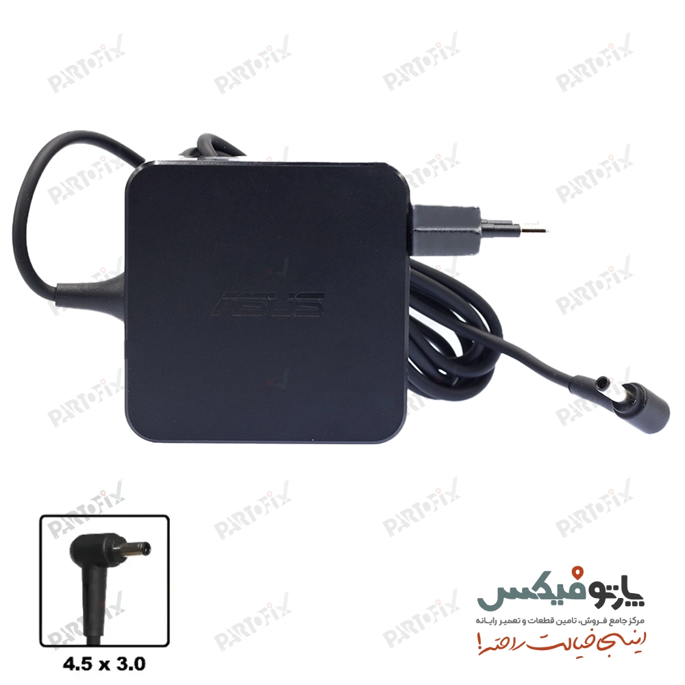 شارژر اورجینال لپ تاپ ایسوس 19 ولت 3.42 آمپر کانکتور 3.0 * 4.5